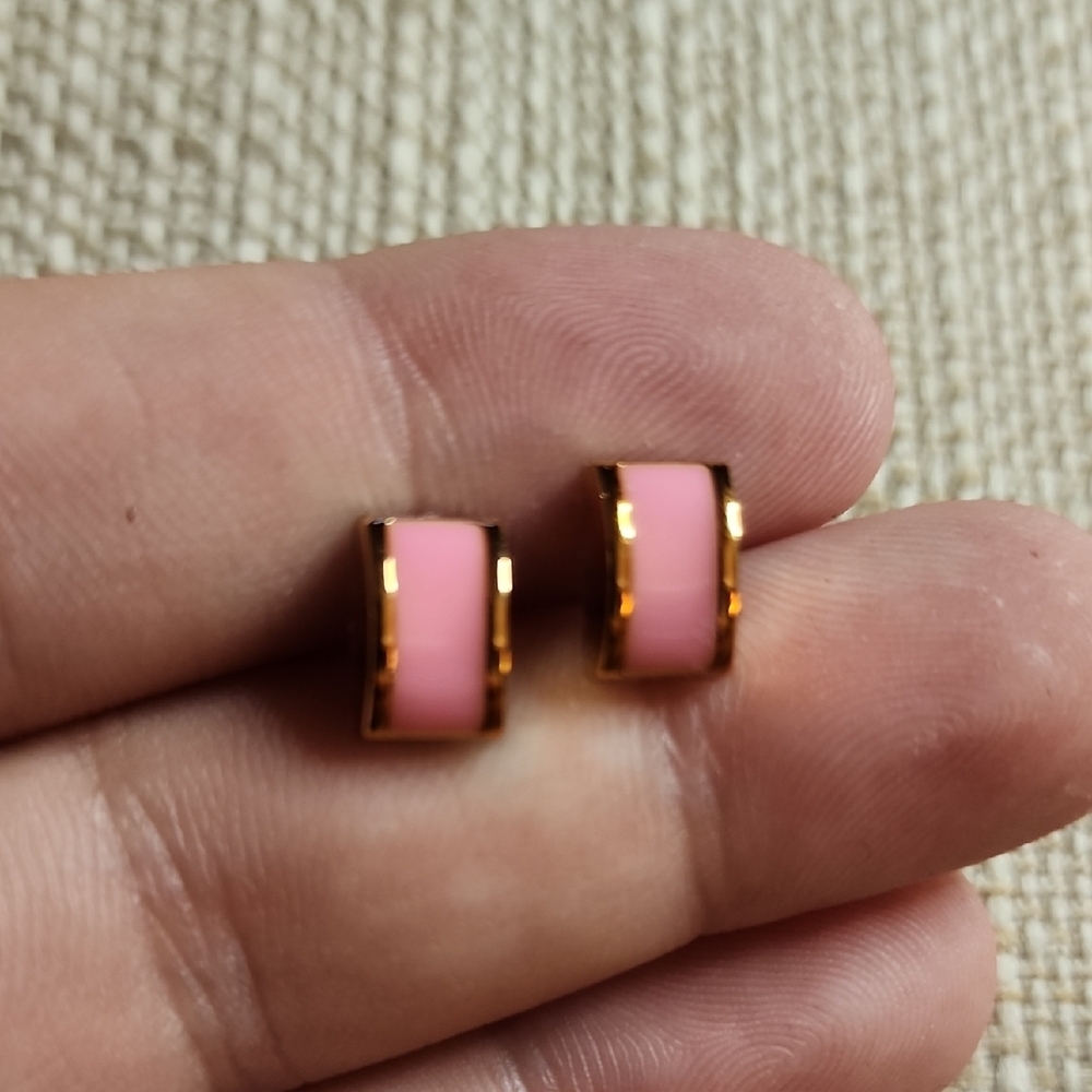 Elegant Pink and Gold Earrings